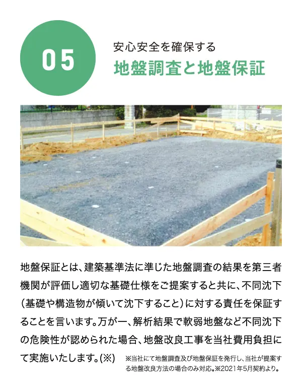 ノーブルホームだから出来ること05　地盤調査と地盤保証