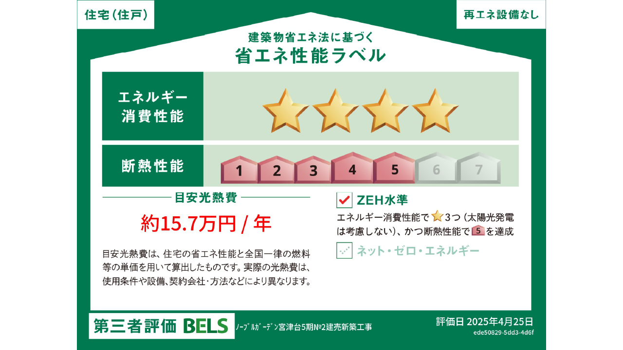 BELS取得＆ZEH対応の省エネ住宅